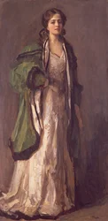 Portræt af en dame i grøn frakke, 1903